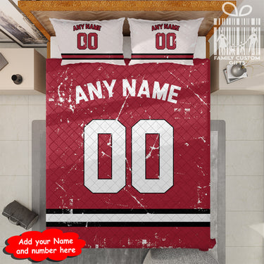 Custom Quilt Sets Tampa Bay Jersey Personalized Football Premium Quilt Bedding for Men Women